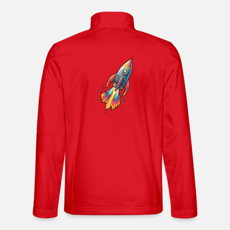 Fusée couleur avec couleurs de feu Veste en tissu softshell Unisexe