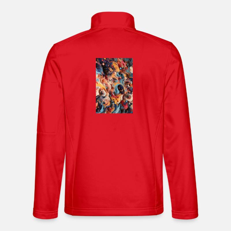 Vibrant Swirls: Eine farbenfrohe abstrakte Reise Unisex Softshelljacke
