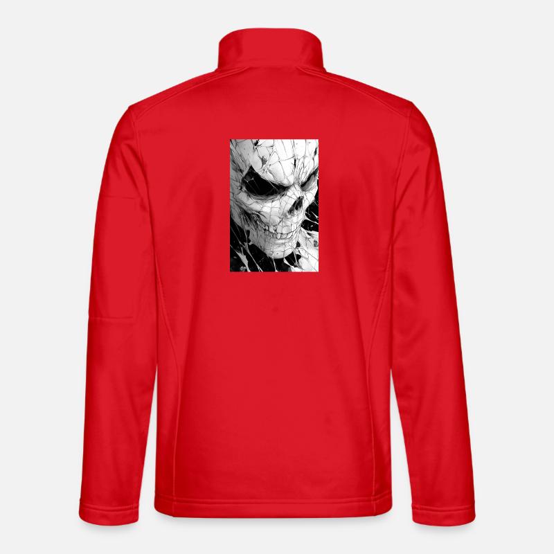 Skull Net Black & White - Unisex Softshell Jacket - red