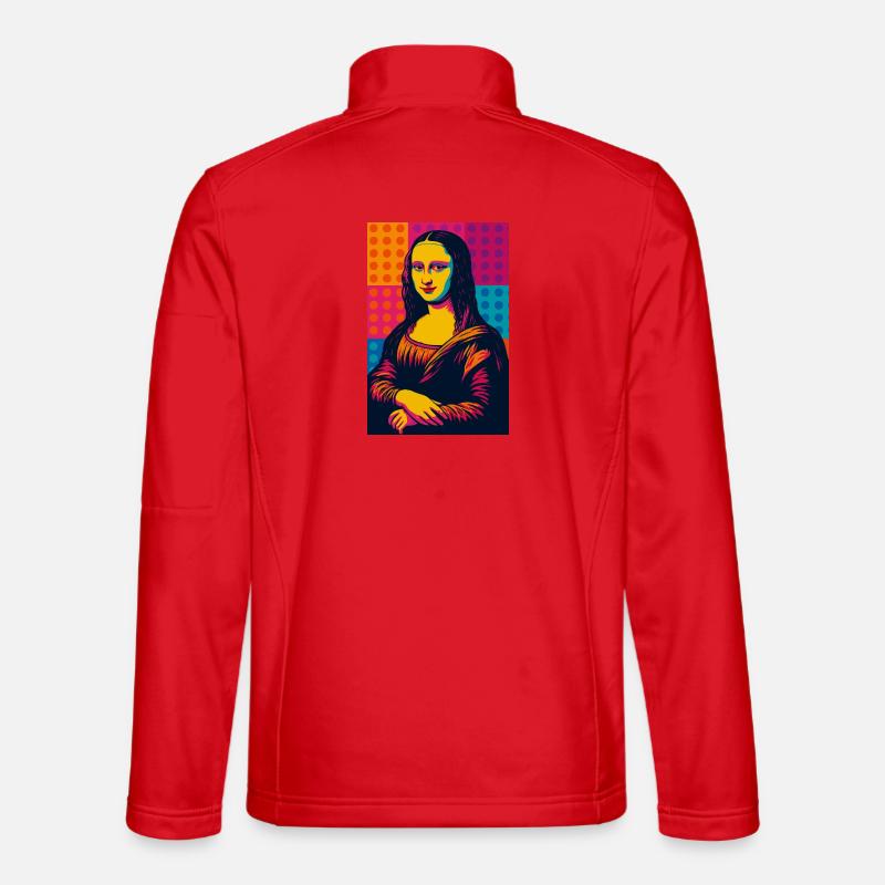 Mona Lisa Pop Art - Unisex Softshell Jacket - red