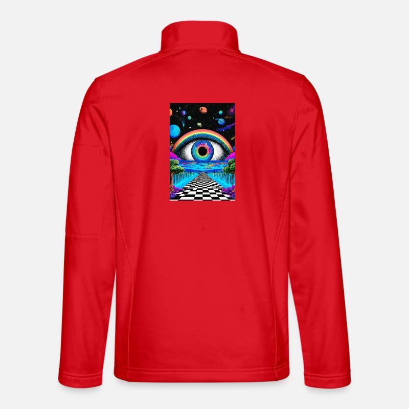 Psychedelische Reise ins All - Unisex Softshelljacke - Rot