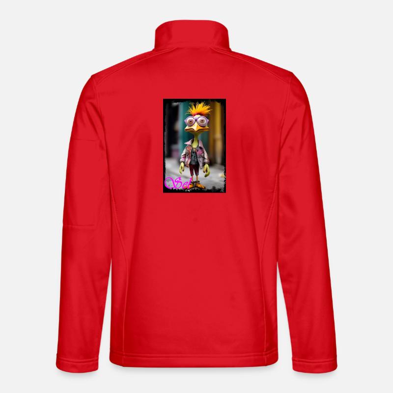 Excellent bird doll with nerd style - Unisex Softshell Jacket - red