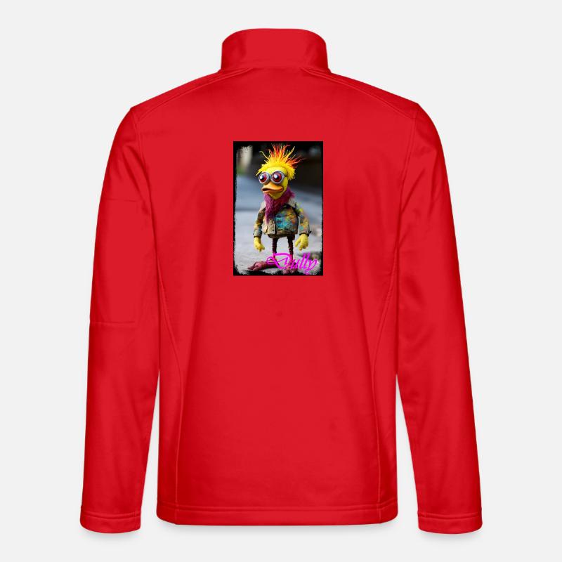 Bunter Puppen-Charakter mit Gummigefühl - Unisex Softshelljacke - Rot