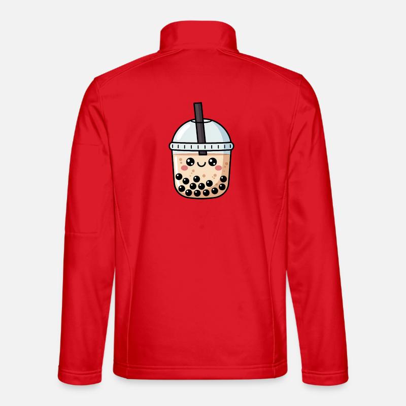 Cute Bubble Tea Kawaii - Unisex Softshell Jacket - red