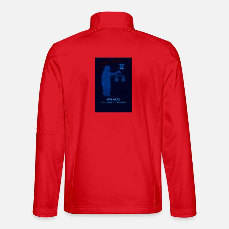 Waage Sternzeichen mit Justitia-Symbol - Unisex Softshelljacke - Rot