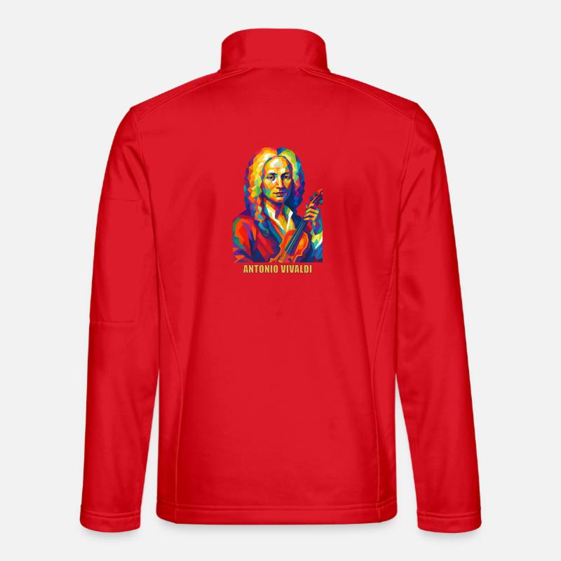 Vivaldi Portrait in Farbvielfalt - Unisex Softshelljacke - Rot