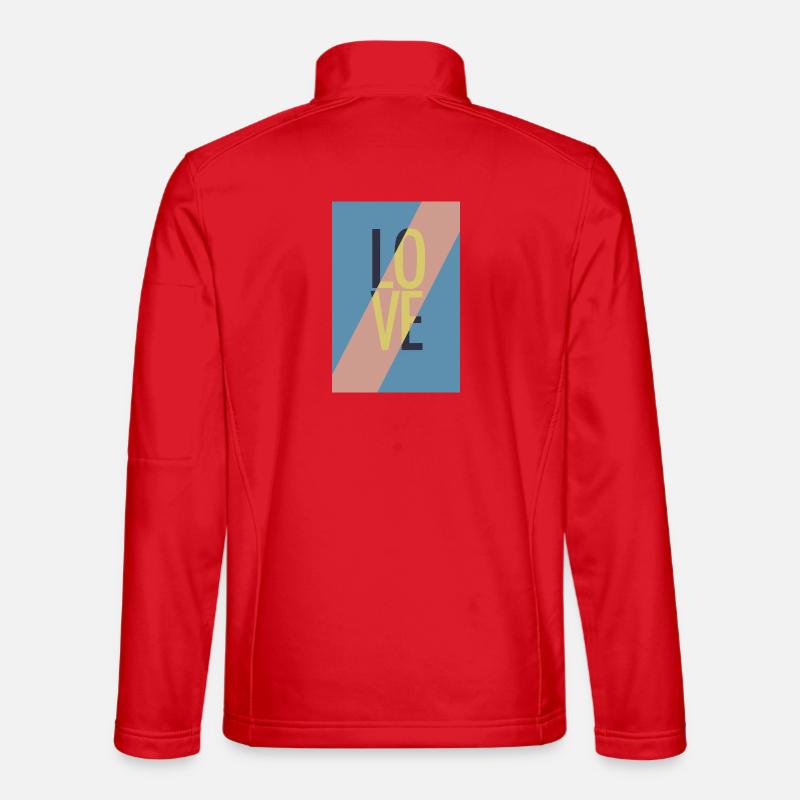 Moderne Love-Botschaft mit Abstraktem Design - Unisex Softshelljacke - Rot