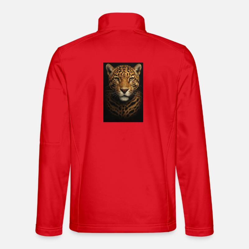 Datenanalyse-Illustration mit Leopard - Unisex Softshelljacke - Rot