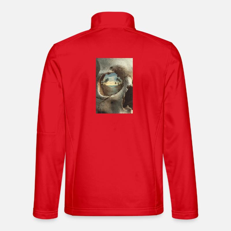 Tropical Island in Skull - Unisex Softshell Jacket - red
