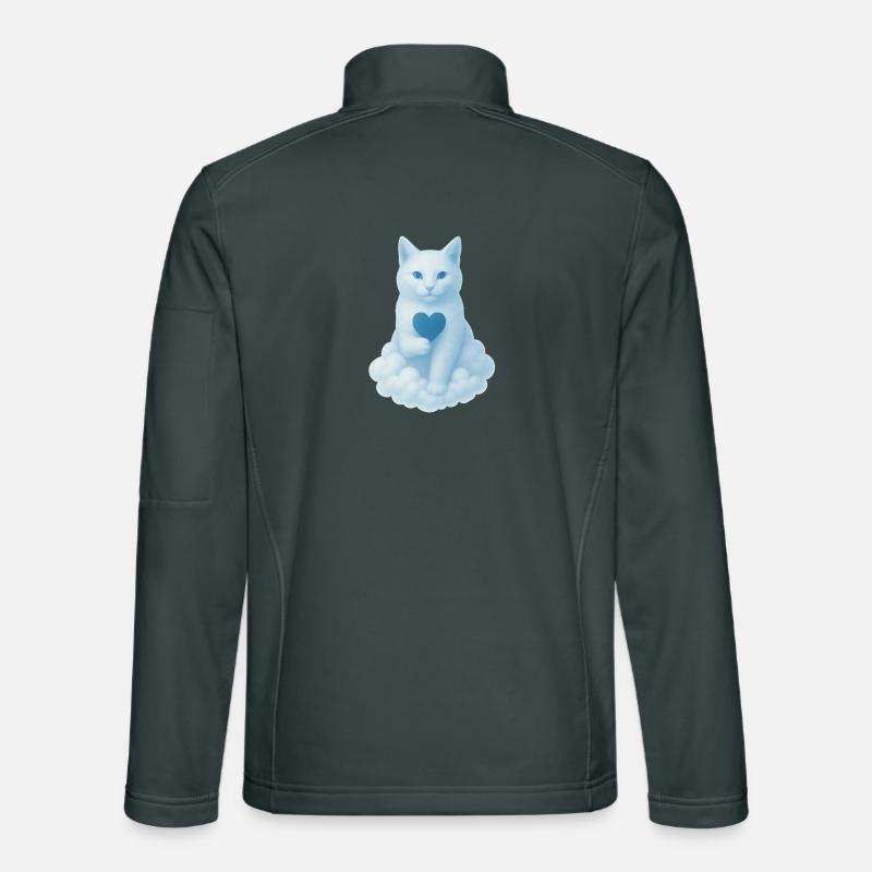Heart cat in cloud blue Unisex Softshell Jacket