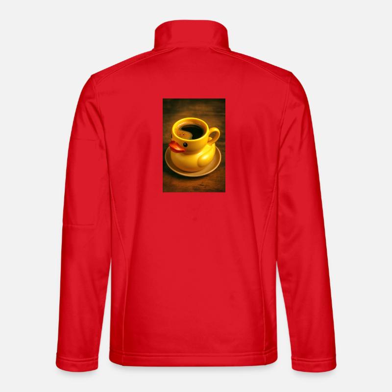 Badeente als Kaffeetasse - Unisex Softshelljacke - Rot