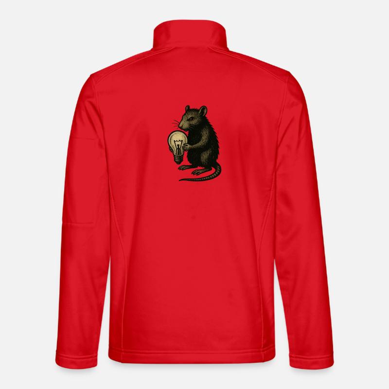 Rat with light bulb inventiveness - Unisex Softshell Jacket - red