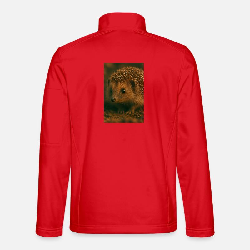 Animals - Hedgehog - Unisex Softshell Jacket - red