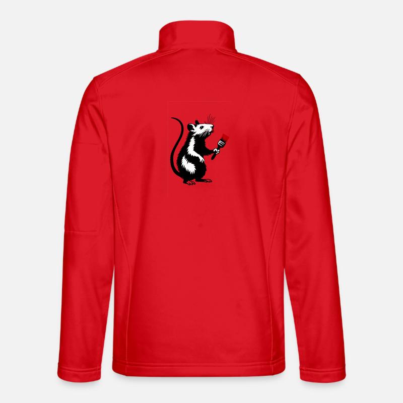 Rodent with Red Brush | Personalize - Unisex Softshell Jacket - red