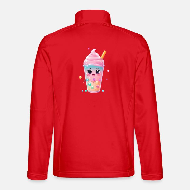 Kawaii Bubble Tea Mug Pastel - Unisex Softshell Jacket - red