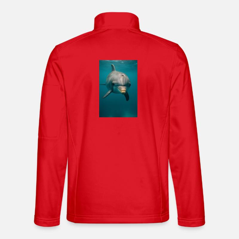 Animals - Dolphin - Unisex Softshell Jacket - red