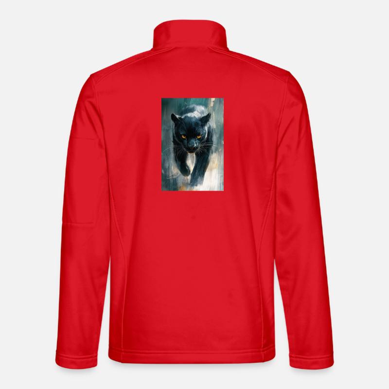 Illustration eines Panthers - Unisex Softshelljacke - Rot