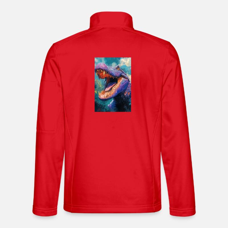 Illustration eines Krokodils - Unisex Softshelljacke - Rot