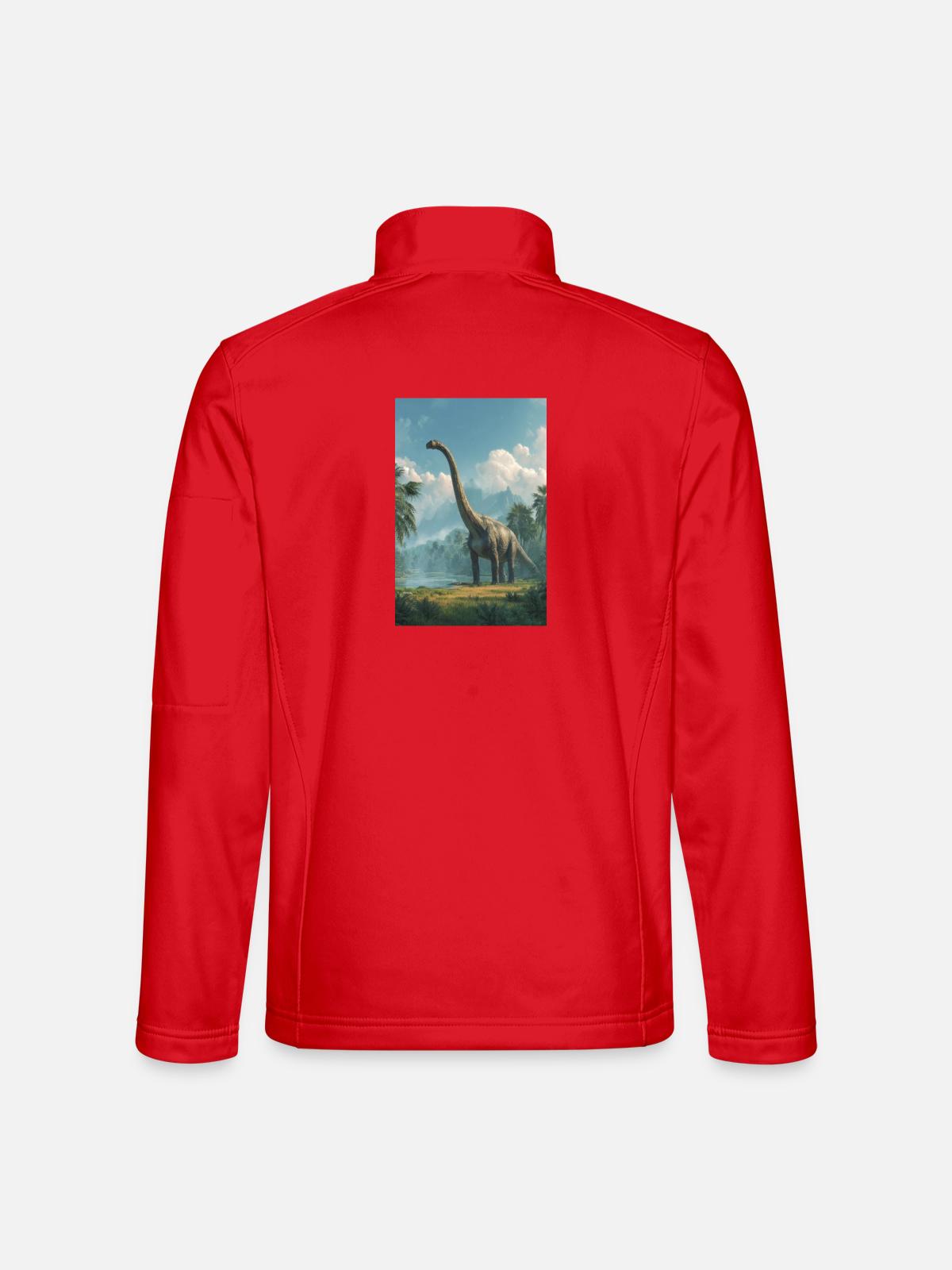 Dino Dawn Longneck - Unisex Softshelljacke - Rot - Hinten