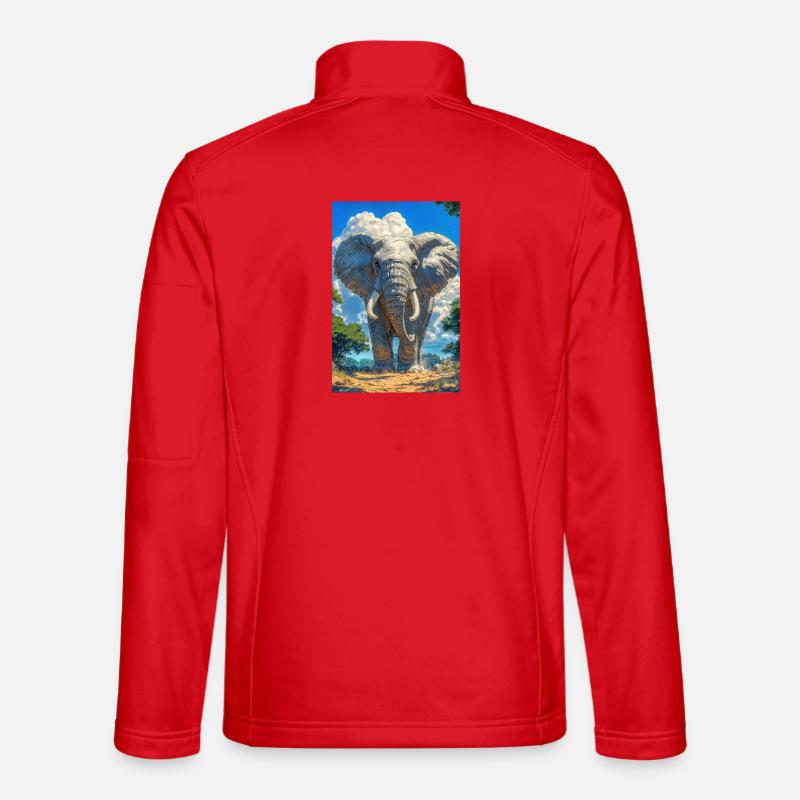 Illustration eines Elefanten - Unisex Softshelljacke - Rot