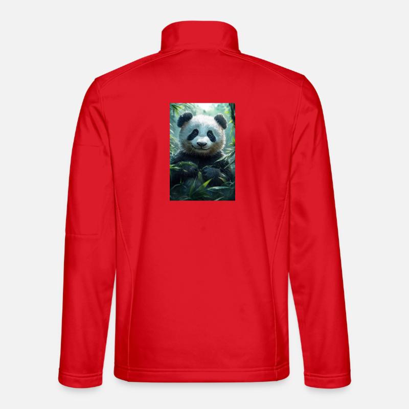 Illustration eines Pandas - Unisex Softshelljacke - Rot