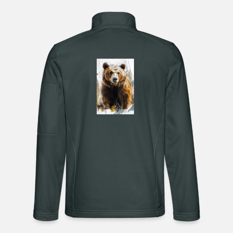 Illustration eines Bären Unisex Softshelljacke