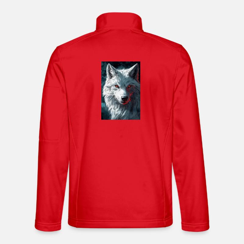 Illustration of a wolf - Unisex Softshell Jacket - red
