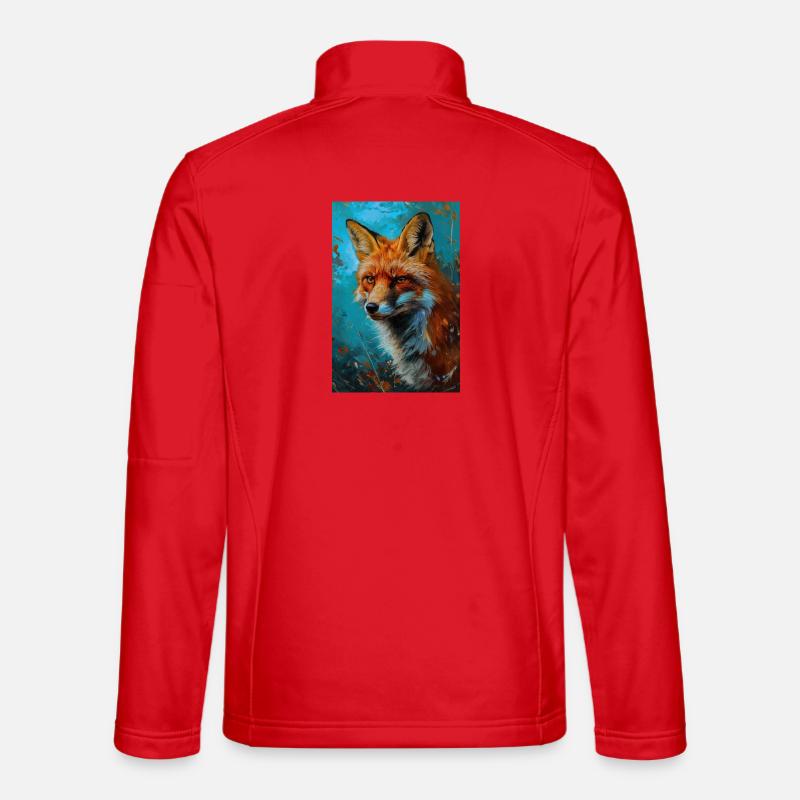Illustration eines Fuchses - Unisex Softshelljacke - Rot