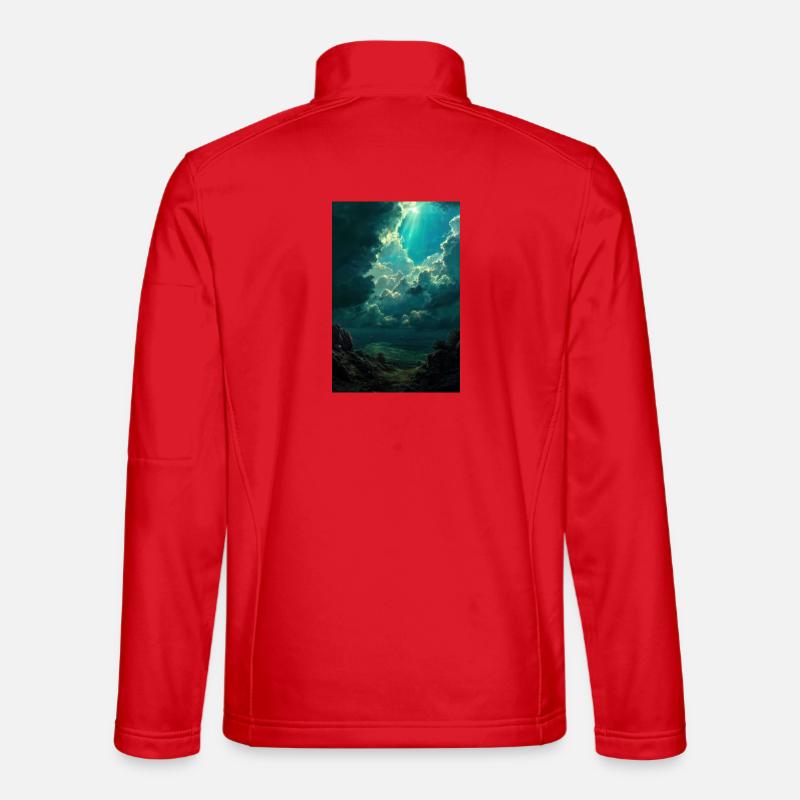 Illustration einer Naturlandschaft - Unisex Softshelljacke - Rot