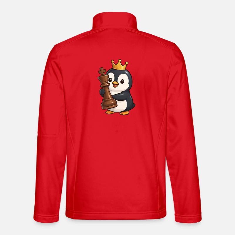 Cute Penguin Chess Figure King Queen Brain Teaser Unisex Softshell Jacket