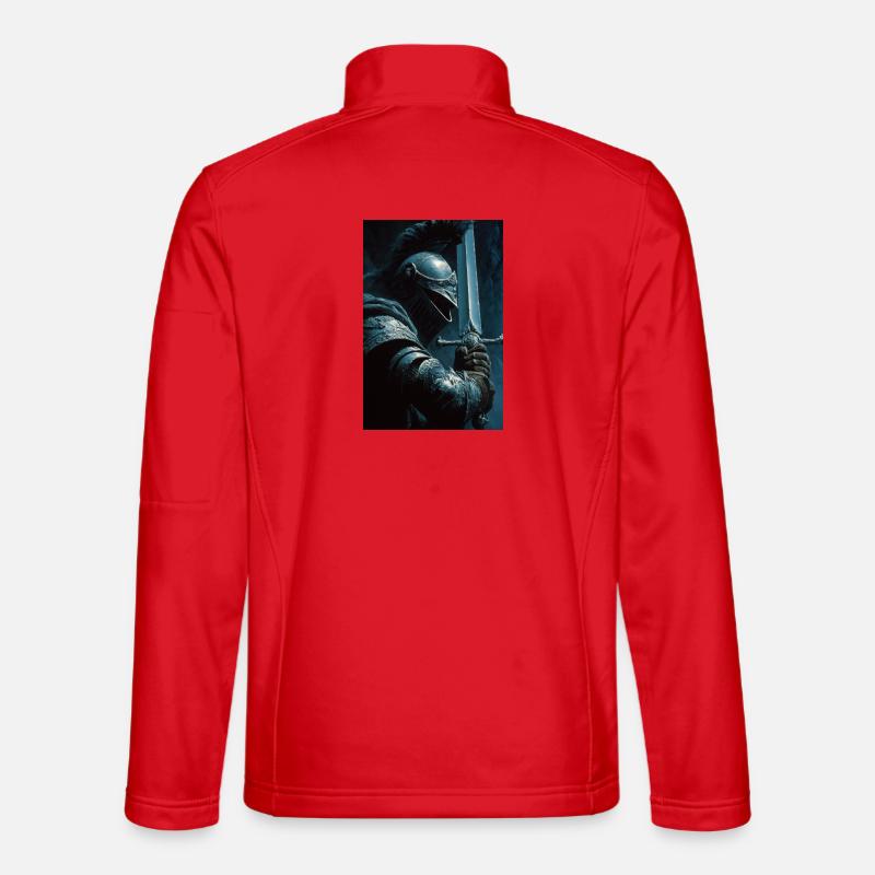 Dark Knight with Silver Sword - Unisex Softshell Jacket - red