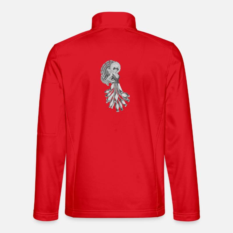 Viktorianische Tänzerin mit Federfächer - Unisex Softshelljacke - Rot