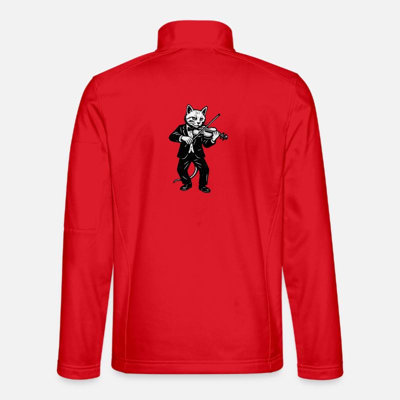 Cat violinist in an elegant suit Unisex Softshell Jacket