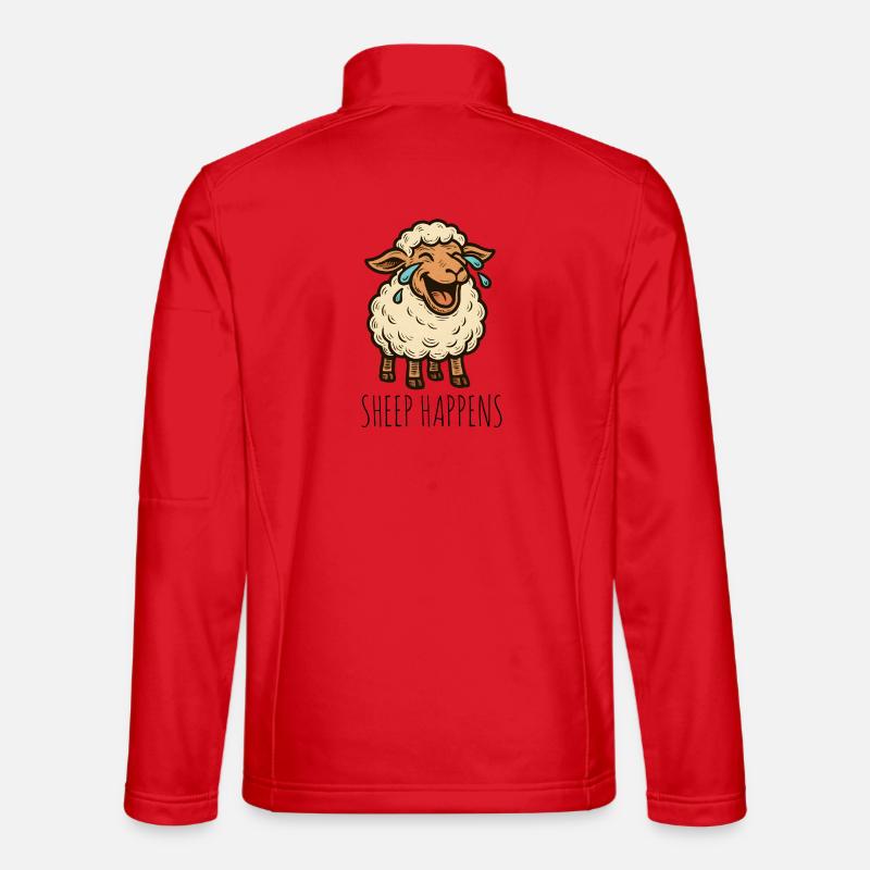 Sheep Happens Shit Happens - Unisex Softshelljacke - Rot