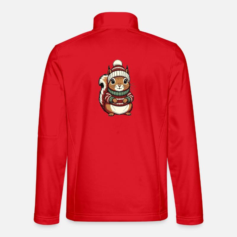 Winter Weihnachten Eichhörnchen - Unisex Softshelljacke - Rot