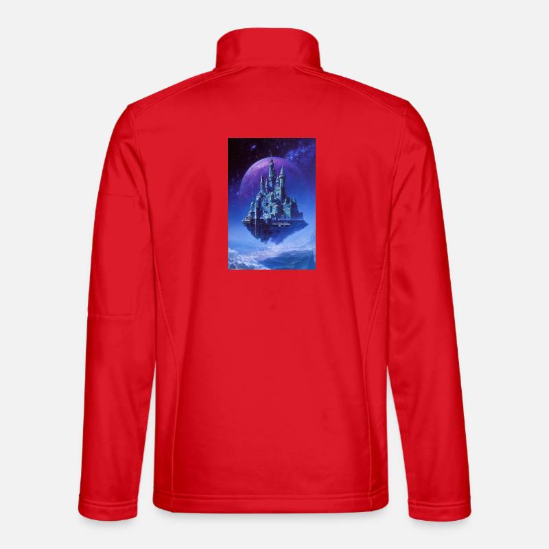 Floating Crystal Castle Above Moon - Unisex Softshell Jacket - red
