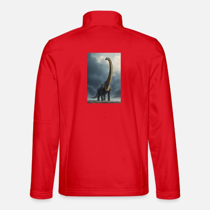 Dawn Sauropod in Mist - Unisex Softshell Jacket - red