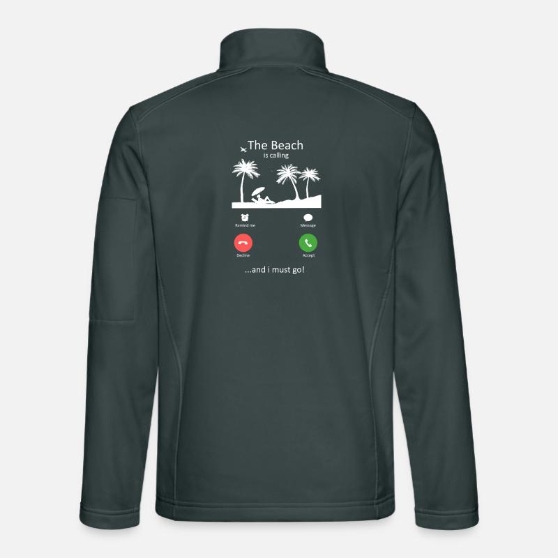La plage appelle Drôle de Vacances d’Été Slogan Veste en tissu softshell Unisexe