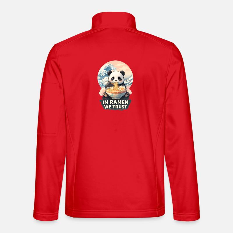 Panda Ramen Great Wave Japan - Unisex Softshell Jacket - red