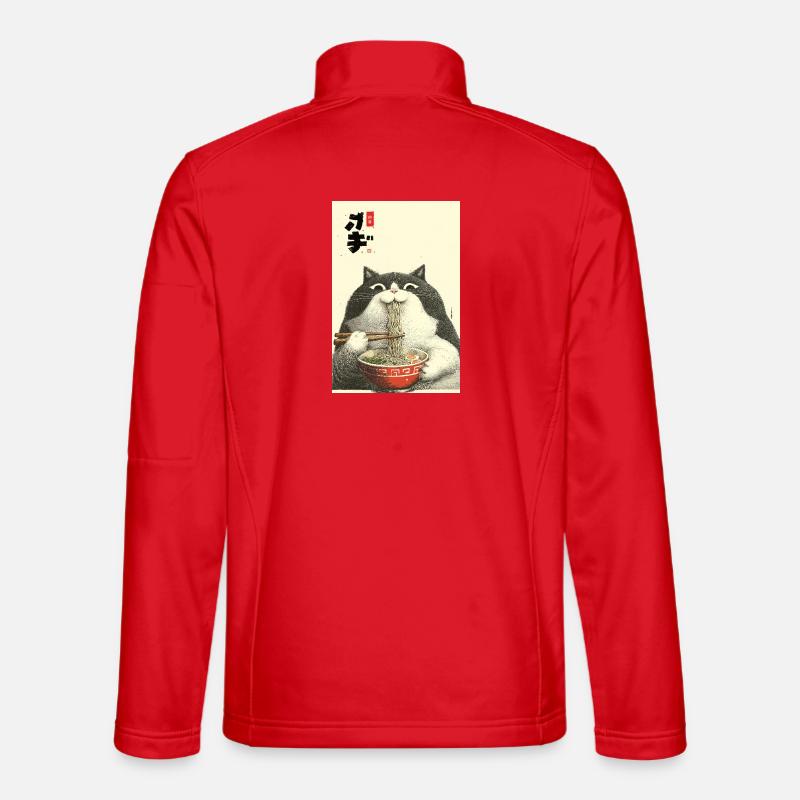 Neko Ramen Cat Slurp - Unisex Softshell Jacket - red