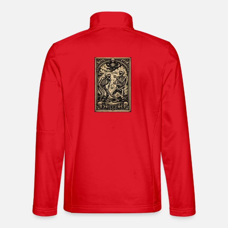 Skeleton Serenade Under Stars - Unisex Softshell Jacket - red