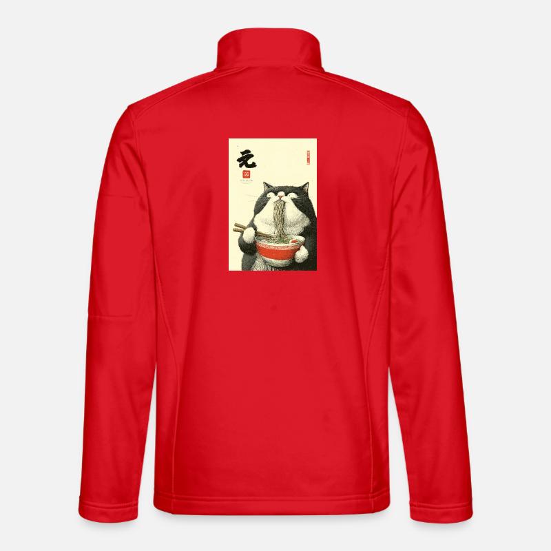 Nudelkatzen-Festmahl - Unisex Softshelljacke - Rot