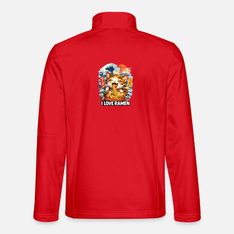 Cat Ramen Kawaii - Unisex Softshell Jacket - red
