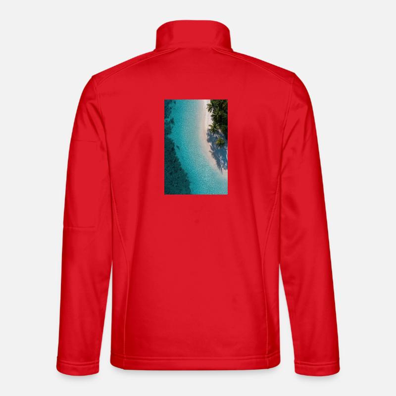 Turquoise Tide Palms - Unisex Softshell Jacket - red