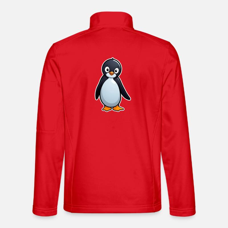 Cuddly Penguin Charm - Unisex Softshell Jacket - red