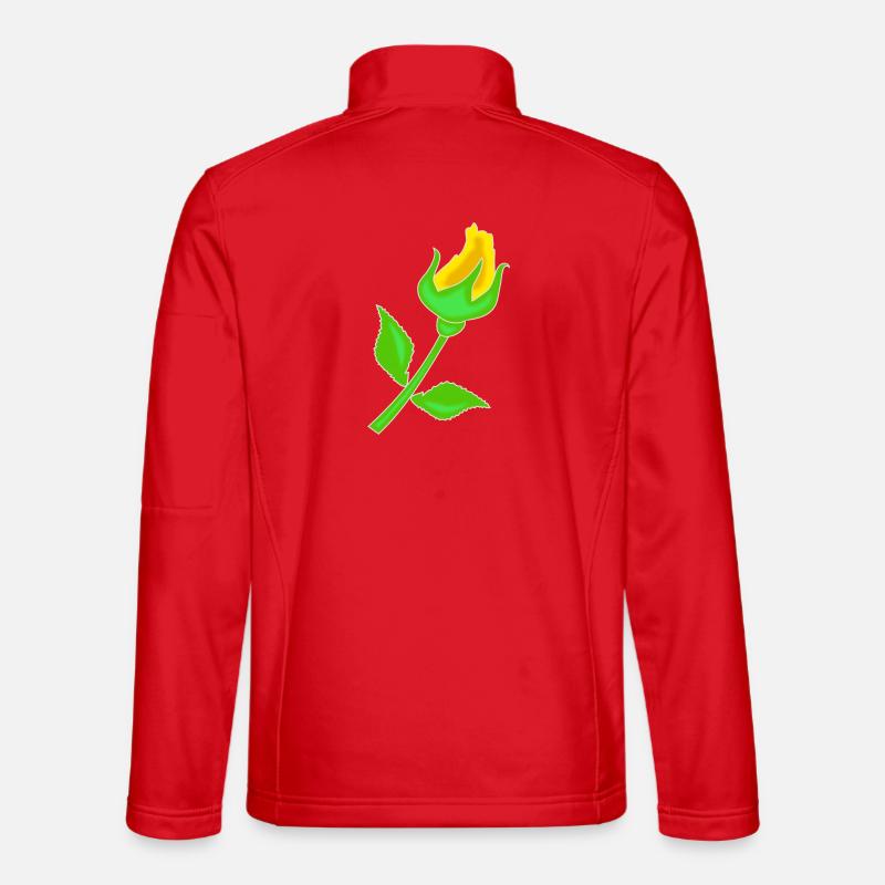 Rose in Yellow - Unisex Softshell Jacket - red