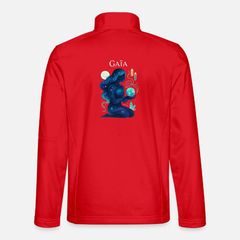 Kosmische Gaia – Mutter Natur - Unisex Softshelljacke - Rot