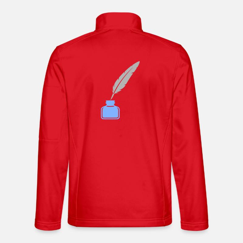 Schreibfeder Tinte Icon - Unisex Softshelljacke - Rot