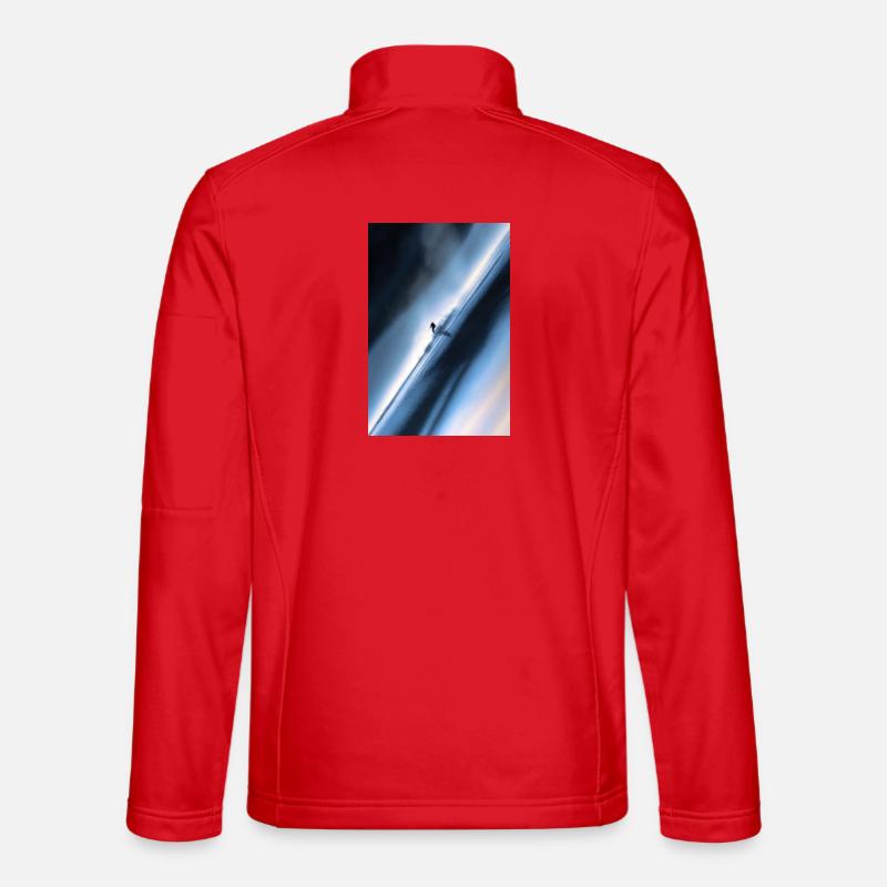 Blauer Diagonal-Schneereiter Unisex Softshelljacke