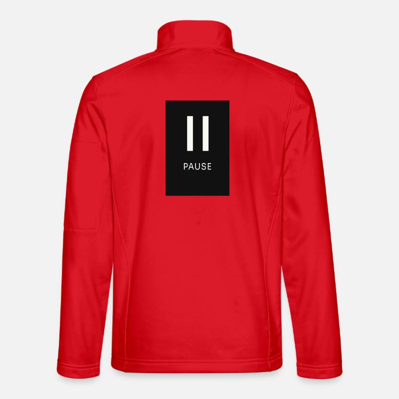 Pause Zeichen Minimal Schwarz - Unisex Softshelljacke - Rot